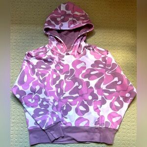 Adidas Kids Pink Purple and White Floral pattern Hoodie